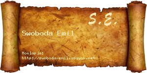 Swoboda Emil névjegykártya